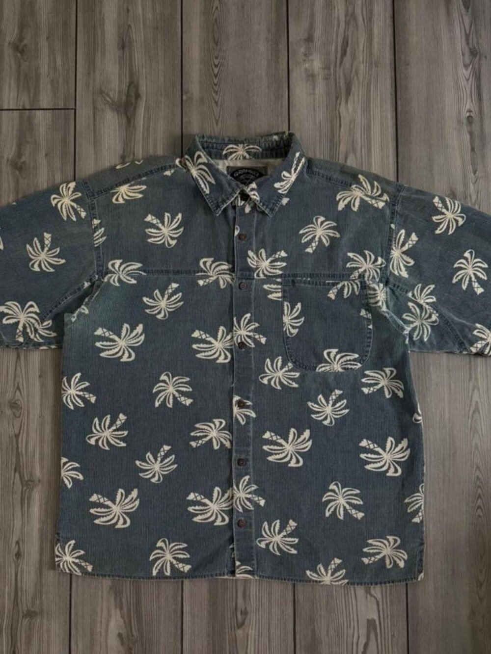 Vintage 90s Faded Gramicci Palm Tree Print Pocket Button Up Short Sleeve